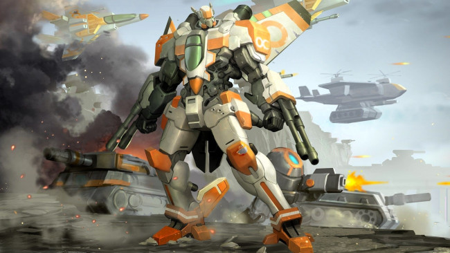 Обои картинки фото видео игры, airmech arena, робот, техника, оружие