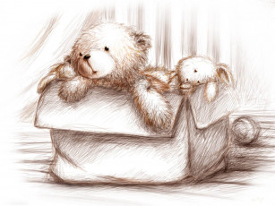 Картинка рисованные мишки тэдди медведь кролик зайц