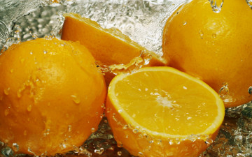 Картинка еда цитрусы апельсины вода