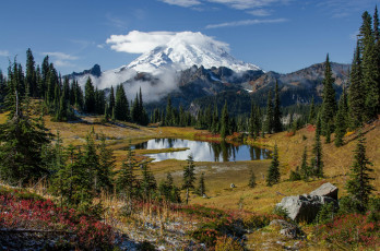 Картинка природа пейзажи национальный парк отражение горы сша америка