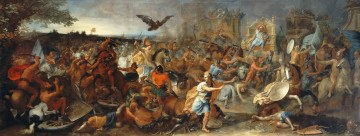 Картинка рисованные живопись воины бой