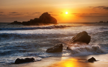 Картинка природа восходы закаты брызги рассвет солнце калифорния
