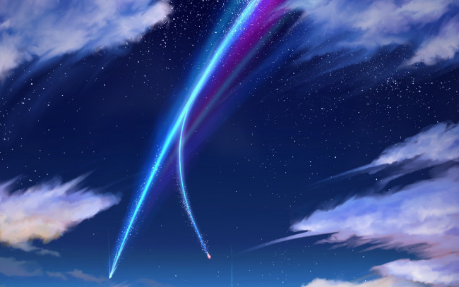 Обои картинки фото аниме, kimi no na wa, комета