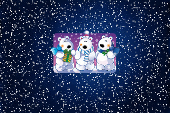 Картинка праздничные векторная+графика+ новый+год медведи минимализм зима новый год снег три фон настроение праздник