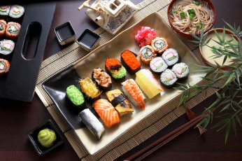 Картинка еда рыба +морепродукты +суши +роллы имбирь роллы
