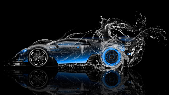 Обои картинки фото bugatti vision gran turismo side super water car 2016, автомобили, 3д, bugatti, vision, gran, turismo, side, super, water, car, 2016