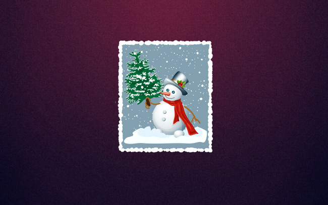 Обои картинки фото праздничные, векторная графика , новый год, снеговик, фон, настроение, елка, праздник, открытка, новый, год, зима, минимализм