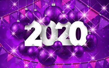 обоя праздничные, векторная графика , новый год, фиолетовый, новый, год, искусство