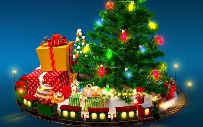Обои картинки фото праздничные, ёлки, подарки, гирлянды, елка