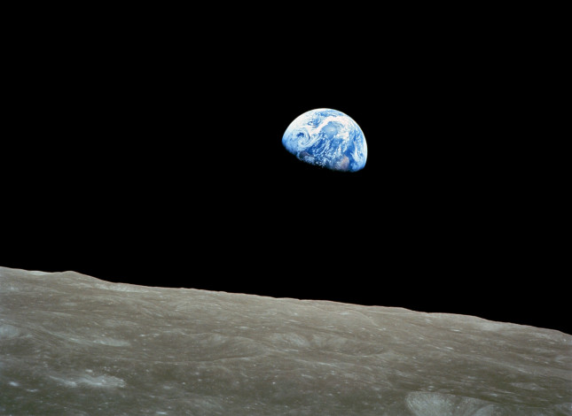 Обои картинки фото восход, земли, космос, луна
