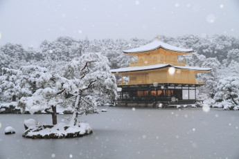 Картинка города буддистские другие храмы деревья дом снег