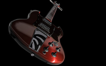 Картинка 3д графика modeling моделирование гитара