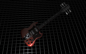 Картинка 3д графика modeling моделирование гитара решетка