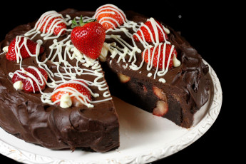 Картинка еда пирожные кексы печенье торт шоколад клубника