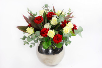 Картинка цветы букеты композиции букет розы гвоздика ваза