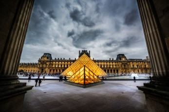 Картинка louvre palace paris france города париж франция лувр дворец пирамиды