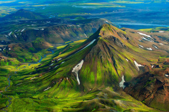 Картинка природа горы исландия холмы долина