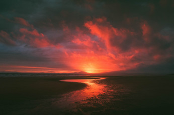 Картинка природа восходы закаты закат облака река