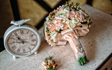 Картинка разное часы +часовые+механизмы букет свадебный