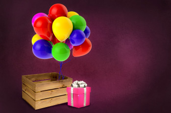 обоя праздничные, подарки и коробочки, шарики, ящик, коробка, подарок