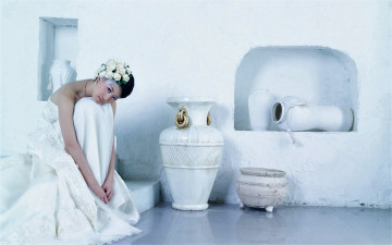 Картинка девушки -+невесты невеста азиатка цветы кувшины