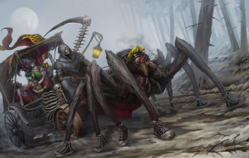 Картинка фэнтези существа скелет паук
