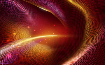 Картинка 3д графика abstract абстракции красное волны свет сетка