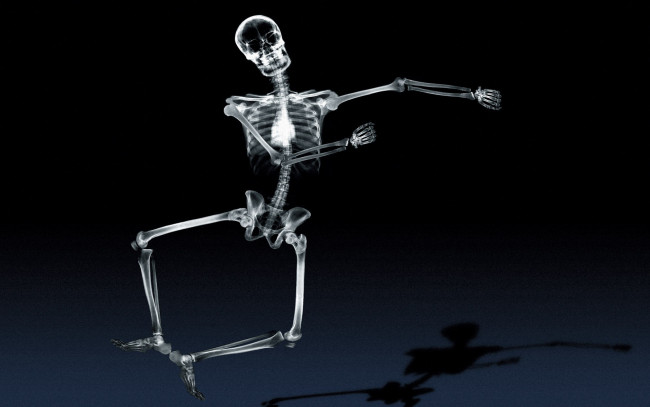 Обои картинки фото разное, кости, рентген, тень, танцует, скелет