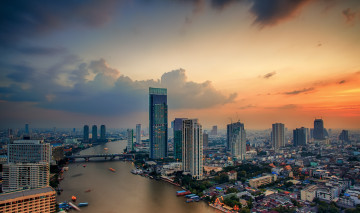 обоя города, бангкок , таиланд, панорама, здания