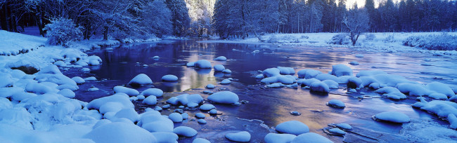 Обои картинки фото природа, реки, озера, река, камни, снег