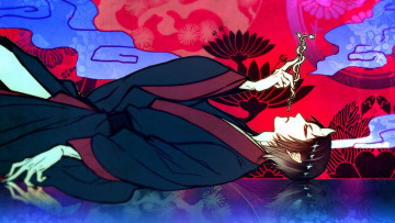 Картинка аниме hoozuki+no+reitetsu трубка hoozuki no reitetsu взгляд арт парень лежит хладнокровный ходзуки