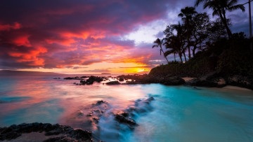 Картинка природа восходы закаты landscape острова закат