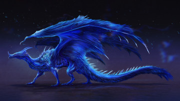Картинка фэнтези драконы синий дракон