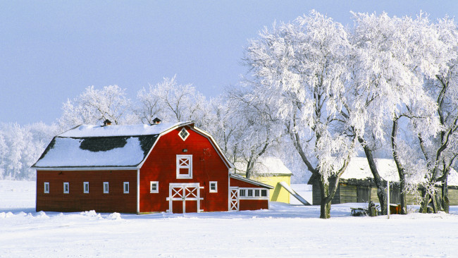 Обои картинки фото разное, сооружения, постройки, снег, деревья