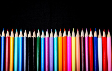 Картинка разное канцелярия +книги разные карандаши цветные радужные