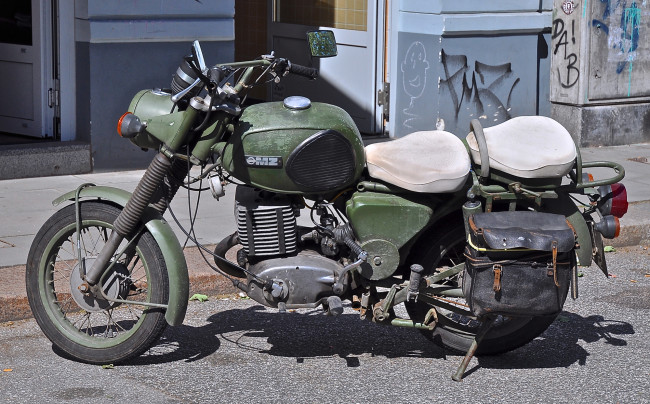 Обои картинки фото мотоциклы, mz, зеленый, байк