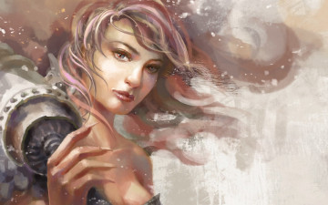 Картинка фэнтези девушки волосы лицо взгляд девушка арт рука