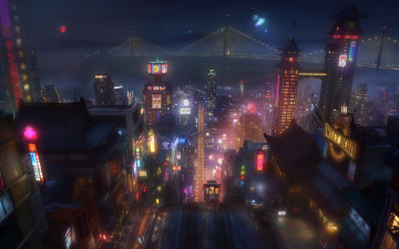 Картинка мультфильмы big+hero+6 мост город