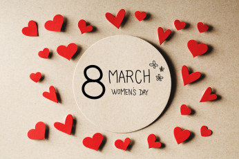 обоя праздничные, международный женский день - 8 марта, сердечки, праздник, 8, марта