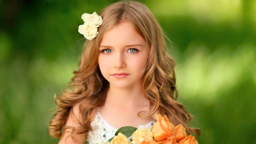 Картинка разное дети девочка лицо цветы