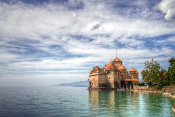 Картинка города шильонский замок швейцария озеро