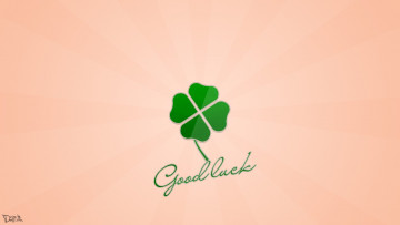Картинка разное надписи логотипы знаки good luck удачи клевер dmitriy ushakov design зелёный