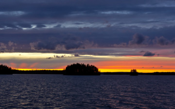 Картинка закат природа восходы закаты лес облака карелия остров