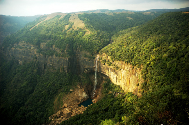 Обои картинки фото природа, водопады, поток, каньон, лес