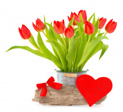 Картинка цветы тюльпаны fresh tulips bouquet spring heart love red