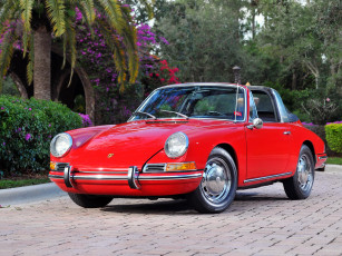 Картинка 1966+porsche+911+s+2 0+targa автомобили porsche ретро targa красный