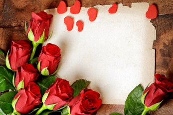 обоя цветы, розы, красный, сердечки, записка