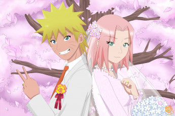 Картинка аниме naruto сакура узумаки наруто дерево свадьба