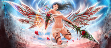 Картинка 3д+графика ангел+ angel взгляд ангел девушка фон