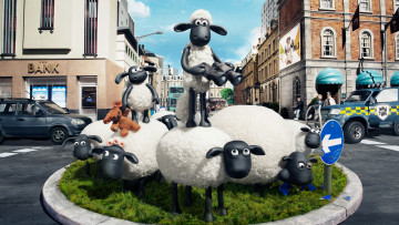 обоя мультфильмы, shaun the sheep movie, персонажи